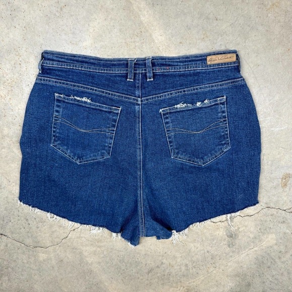 Gloria Vanderbilt Stretch Distressed Blue Jeans Cut Off Shorts Sz 16 - Picture 2 of 10